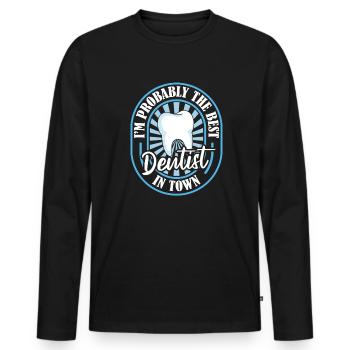 Dentist dentist best - Men's Premium Organic Long Sleeve Shirt - black - Front - Nico (187cm)