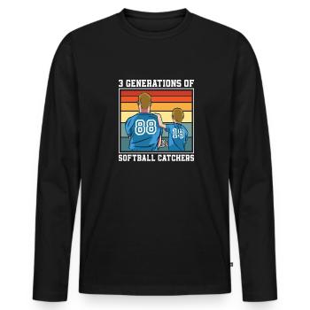 Softball - Männer Premium Bio Langarmshirt - Schwarz - Vorne - Nico (187cm)