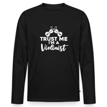Violon Violon - T-shirt manches longues Premium bio Homme - noir - Devant - Nico (187cm)
