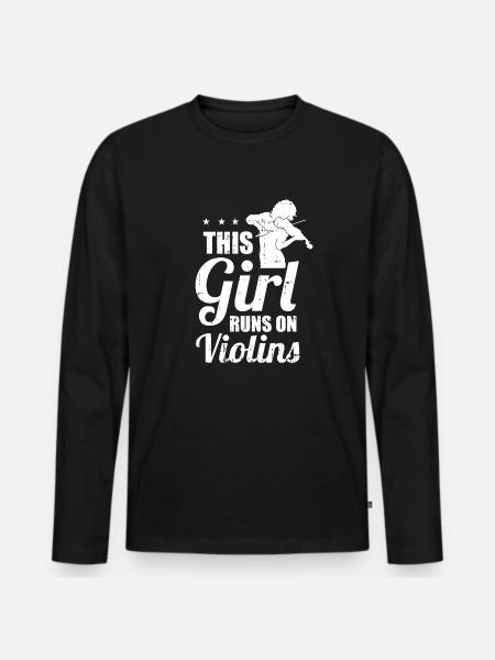 Violon Fille - T-shirt manches longues Premium bio Homme - noir