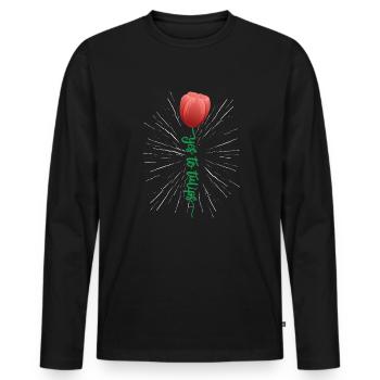 Tulips Tulips - Men's Premium Organic Long Sleeve Shirt - black - Front - Nico (187cm)