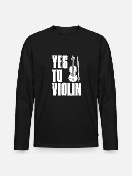 Violin Violin Funny - Men's Premium Organic Long Sleeve Shirt - black
