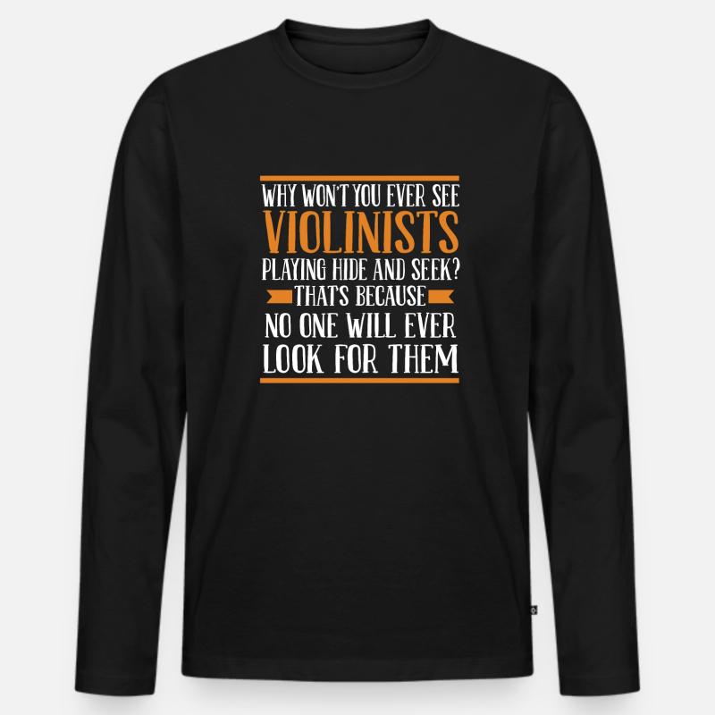 Violine Geige Sarkastisch - Männer Premium Bio Langarmshirt - Schwarz