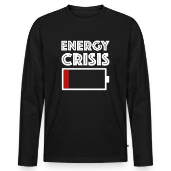 Energy crisis | Crisis, Energy, Battery, Climate - Men's Premium Organic Long Sleeve Shirt - black - Front - Nico (187cm)