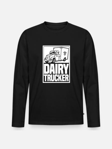 Cow Milk Driver Milk Truck - Men's Premium Organic Long Sleeve Shirt - black