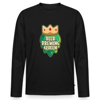 Craft Beer Beer Craft Beer Queen - Men's Premium Organic Long Sleeve Shirt - black - Front - Nico (187cm)