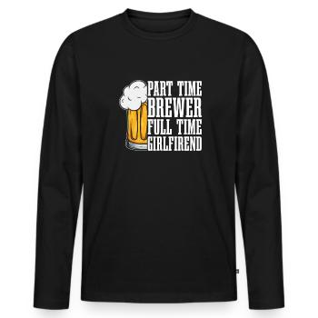 Bière artisanale Bière artisanale Bière Petite amie - T-shirt manches longues Premium bio Homme - noir - Devant - Nico (187cm)
