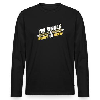 Craft Beer Beer Craft Beer Barley - Men's Premium Organic Long Sleeve Shirt - black - Front - Nico (187cm)