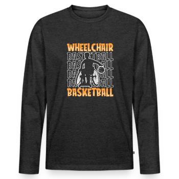 Basketball Basketball Player Cool - T-shirt manches longues Premium bio Homme - anthracite chiné - Devant - Nico (187cm)
