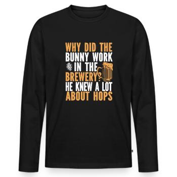 Bière artisanale Bière artisanale Fun - T-shirt manches longues Premium bio Homme - noir - Devant - Nico (187cm)