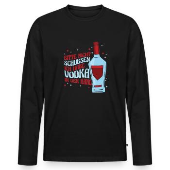 Vodka Wodka Witzig Wodka - Männer Premium Bio Langarmshirt - Schwarz - Vorne - Nico (187cm)