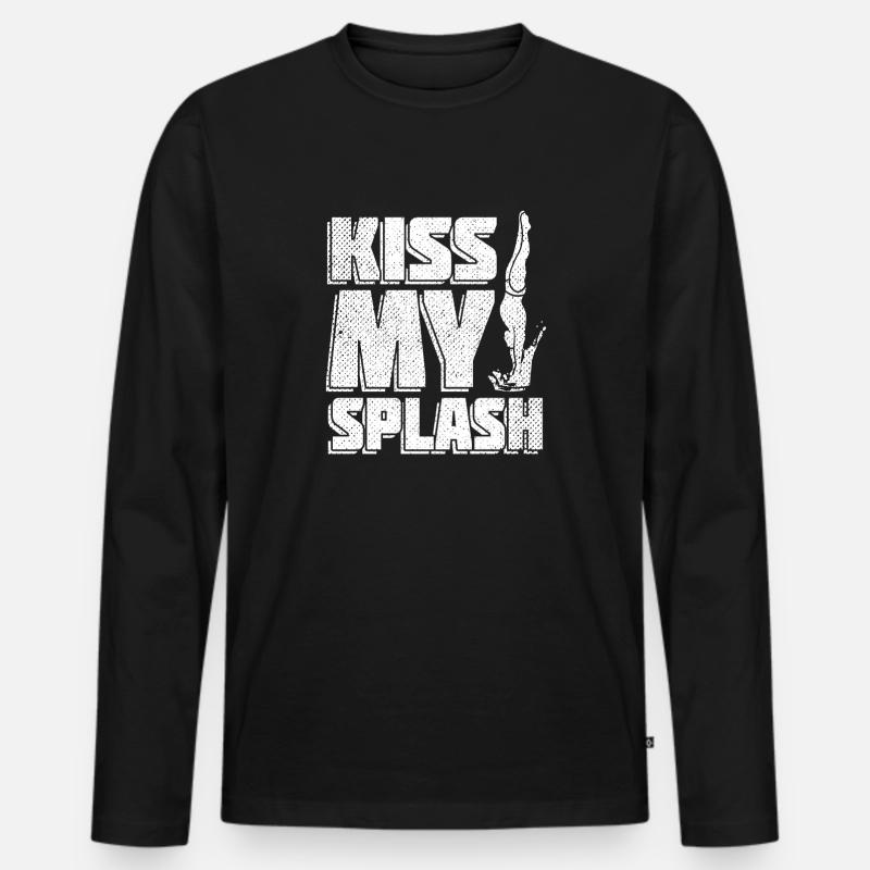 Turmspringen Turmspringer Spritzen - Männer Premium Bio Langarmshirt - Schwarz