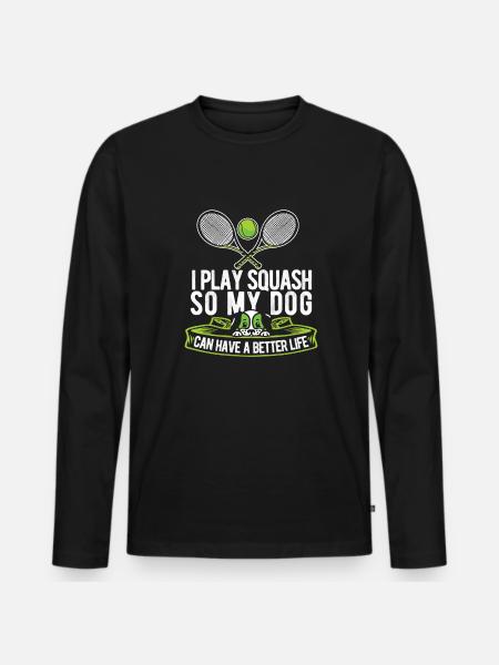 Squash Dog - Men's Premium Organic Long Sleeve Shirt - black