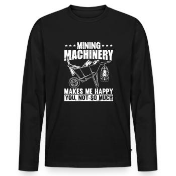 Mines d’or Mines d’or Heureux - T-shirt manches longues Premium bio Homme - noir - Devant - Nico (187cm)