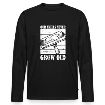Compétences de peintre Vernisseur - T-shirt manches longues Premium bio Homme - noir - Devant - Nico (187cm)