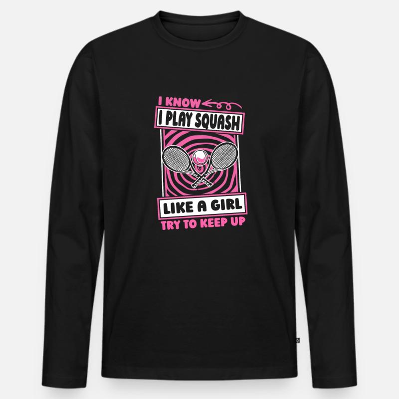 Squash Mädchen - Männer Premium Bio Langarmshirt - Schwarz
