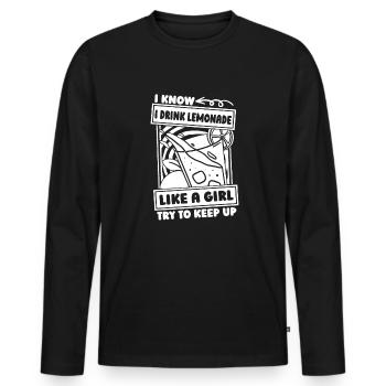 Limonade Mädchen - Männer Premium Bio Langarmshirt - Schwarz - Vorne - Nico (187cm)