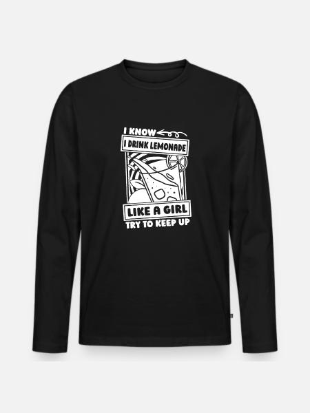 Limonade Mädchen - Männer Premium Bio Langarmshirt - Schwarz