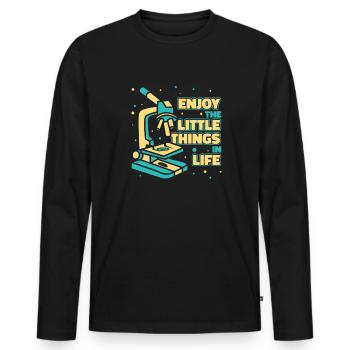 Biology Biologist Microscope - Men's Premium Organic Long Sleeve Shirt - black - Front - Nico (187cm)