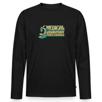Biology Biologist Microscope - Men's Premium Organic Long Sleeve Shirt - black - Front - Nico (187cm)