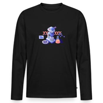 Biologie Biologe Mikroskop - Männer Premium Bio Langarmshirt - Schwarz - Vorne - Nico (187cm)