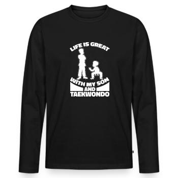 Taekwondo Père Taekwondo - T-shirt manches longues Premium bio Homme - noir - Devant - Nico (187cm)
