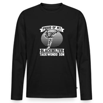Taekwondo Père Taekwondo - T-shirt manches longues Premium bio Homme - noir - Devant - Nico (187cm)