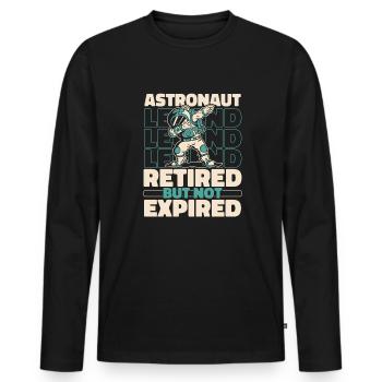 Astronaute, astronaute, astronaute, cosmonaute à la retraite - T-shirt manches longues Premium bio Homme - noir - Devant - Nico (187cm)