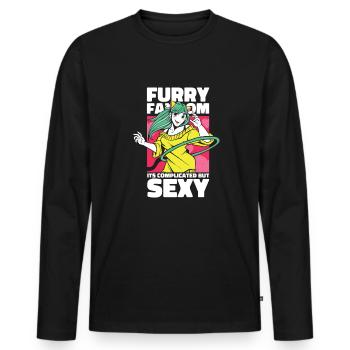 Furry Fandom Fursuits Sexy - T-shirt manches longues Premium bio Homme - noir - Devant - Nico (187cm)