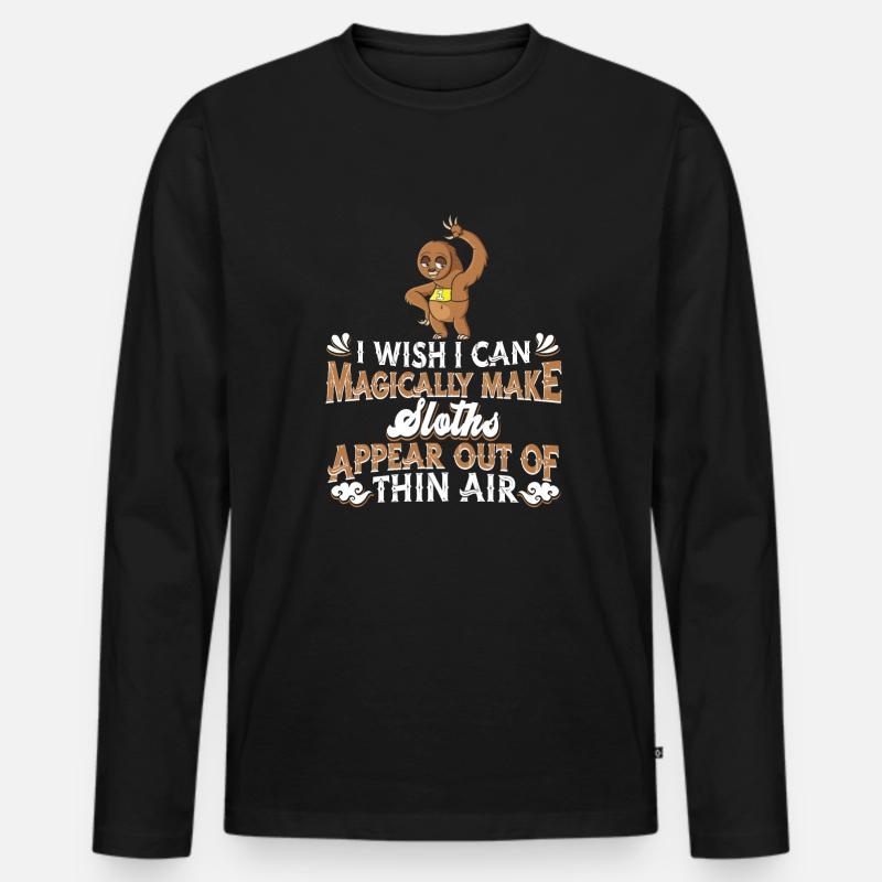 Faultier Lustig - Männer Premium Bio Langarmshirt - Schwarz