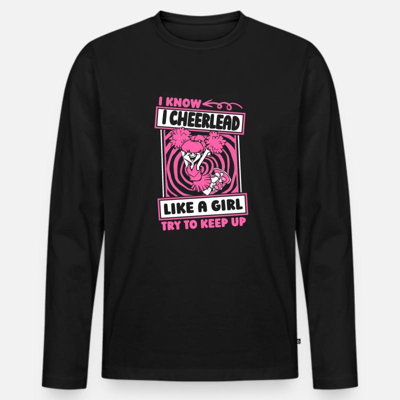 Cheerleader Cheerleading Mädchen - Männer Premium Bio Langarmshirt - Schwarz