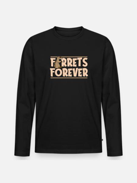 Frettchen Iltis Niedlich - Männer Premium Bio Langarmshirt - Schwarz