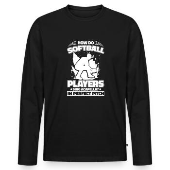 Terrain de softball - T-shirt manches longues Premium bio Homme - noir - Devant - Nico (187cm)