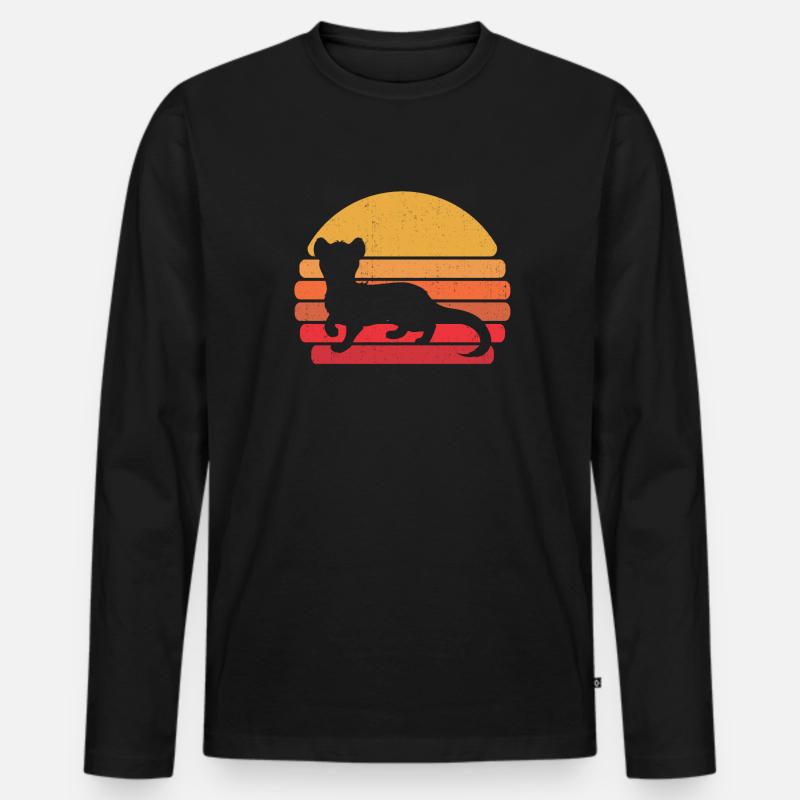 Frettchen Iltis Cool - Männer Premium Bio Langarmshirt - Schwarz