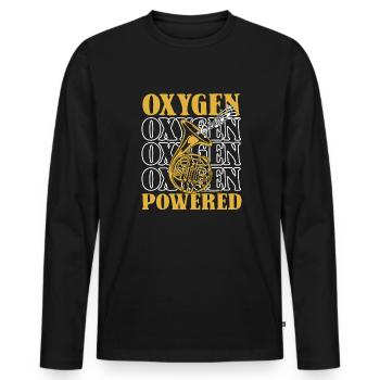 Fanfare Procession Tuba Oxygène - T-shirt manches longues Premium bio Homme - noir - Devant - Nico (187cm)