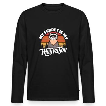 Motivation du putois furet - T-shirt manches longues Premium bio Homme - noir - Devant - Nico (187cm)