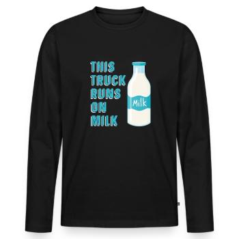 Cow Milk Milk Truck - Men's Premium Organic Long Sleeve Shirt - black - Front - Nico (187cm)