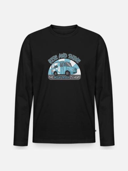 Cow Milk Cool Milk Cart - Men's Premium Organic Long Sleeve Shirt - black