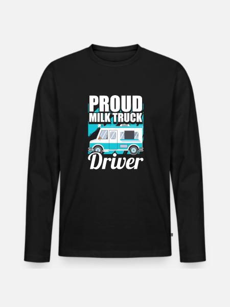 Camion de lait de vache - T-shirt manches longues Premium bio Homme - noir