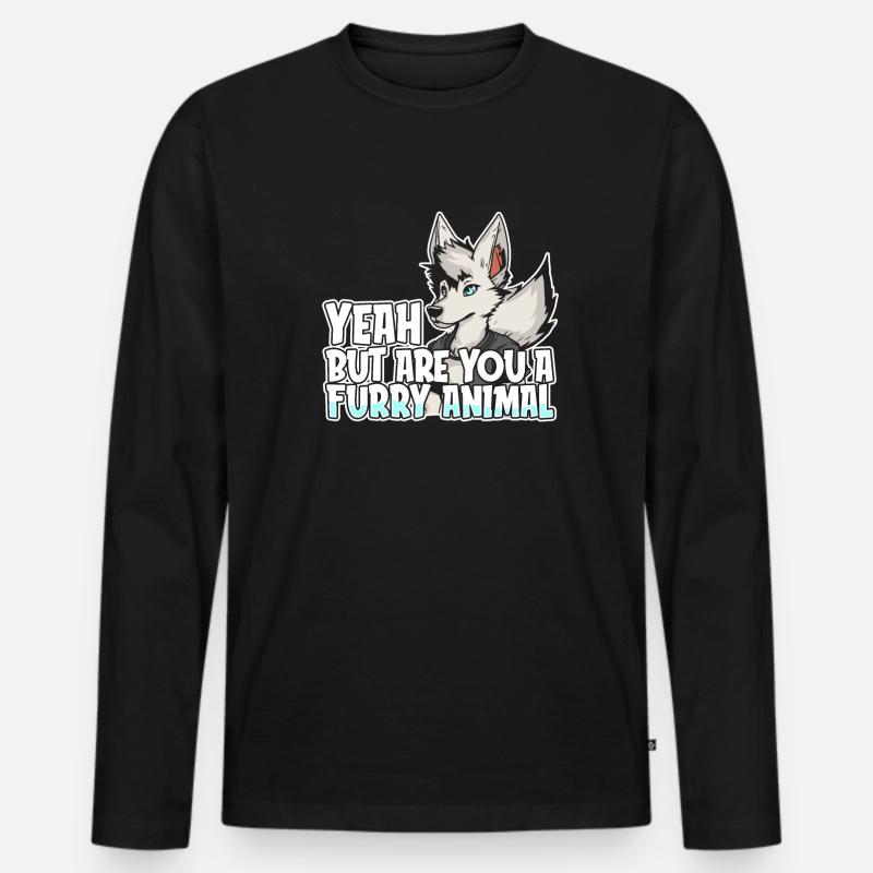 Furry Fandom Fursuits - Männer Premium Bio Langarmshirt - Schwarz