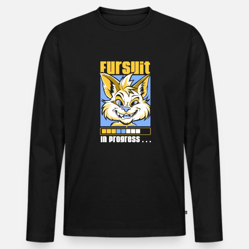 Furry Fandom Fursuits - Männer Premium Bio Langarmshirt - Schwarz