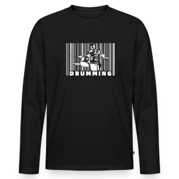 Batterie Batteur Batteur - T-shirt manches longues Premium bio Homme - noir - Devant - Nico (187cm)