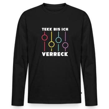Techno Raver Hardtekk - T-shirt manches longues Premium bio Homme - noir - Devant - Nico (187cm)