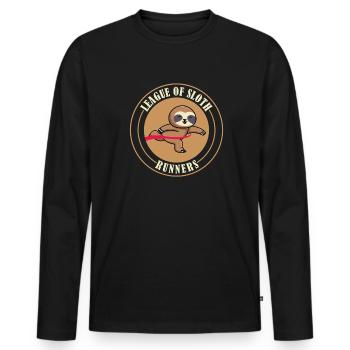 Paresseux drôle de paresseux courant - T-shirt manches longues Premium bio Homme - noir - Devant - Nico (187cm)