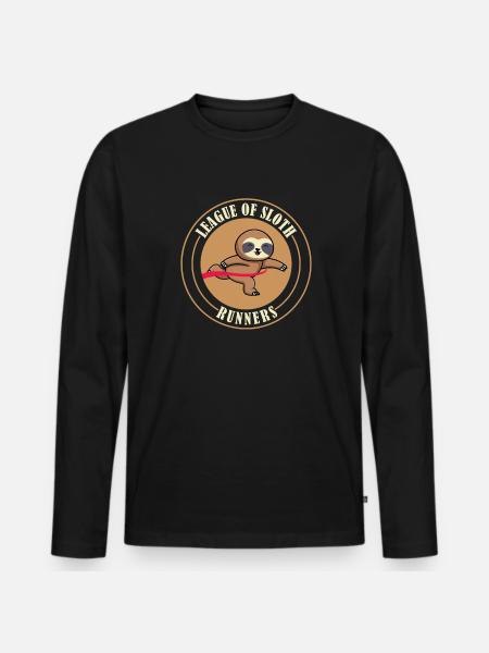 Sloth funny sloth running - Men's Premium Organic Long Sleeve Shirt - black