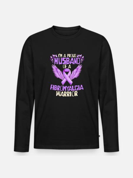 Fibromyalgia rheumatism husband - Men's Premium Organic Long Sleeve Shirt - black
