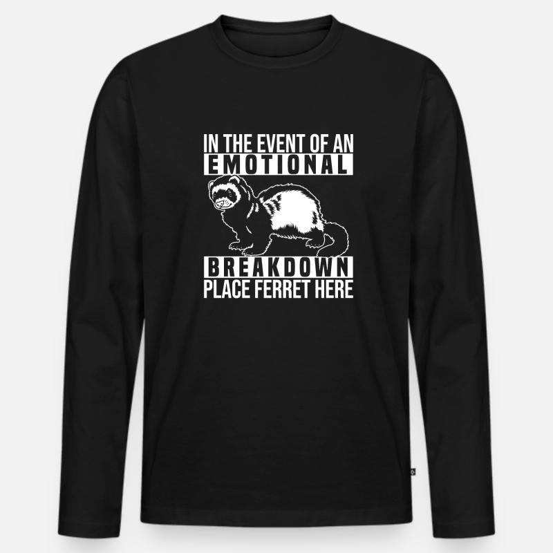Frettchen Iltis Niedlich - Männer Premium Bio Langarmshirt - Schwarz