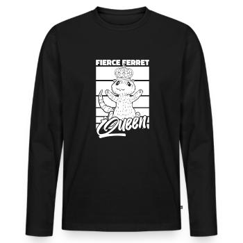 Reine putois furet - T-shirt manches longues Premium bio Homme - noir - Devant - Nico (187cm)