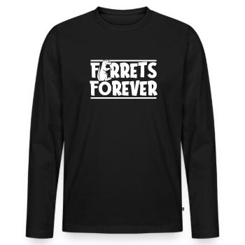 Putois furet pour toujours - T-shirt manches longues Premium bio Homme - noir - Devant - Nico (187cm)