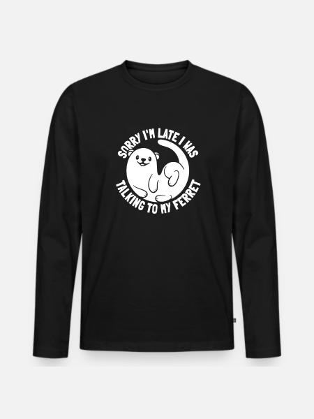Frettchen Iltis Niedlich - Männer Premium Bio Langarmshirt - Schwarz